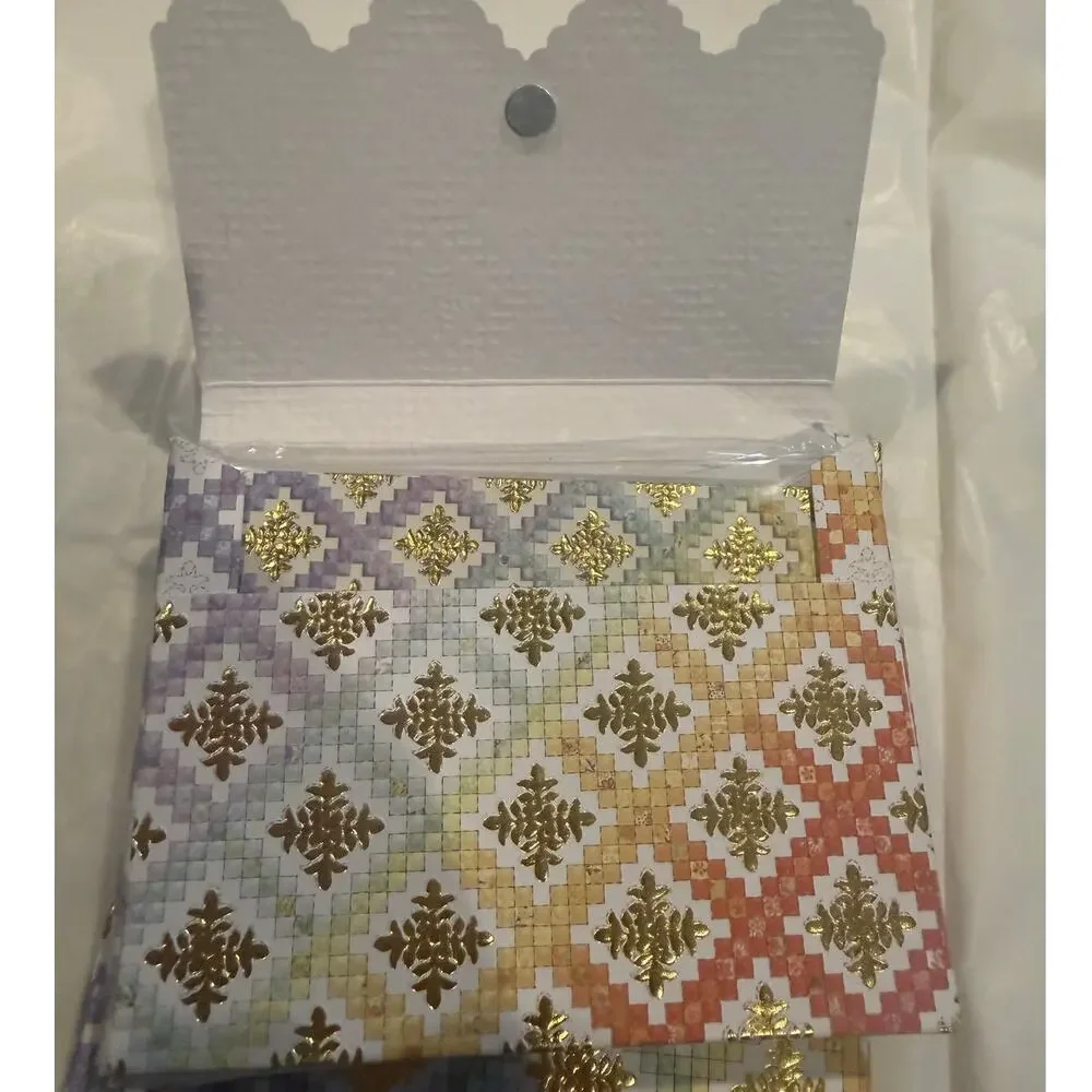 3 Sets of 10 30 Carol Wilson Irish Chain Quilt Embossed Notecards Note Cards